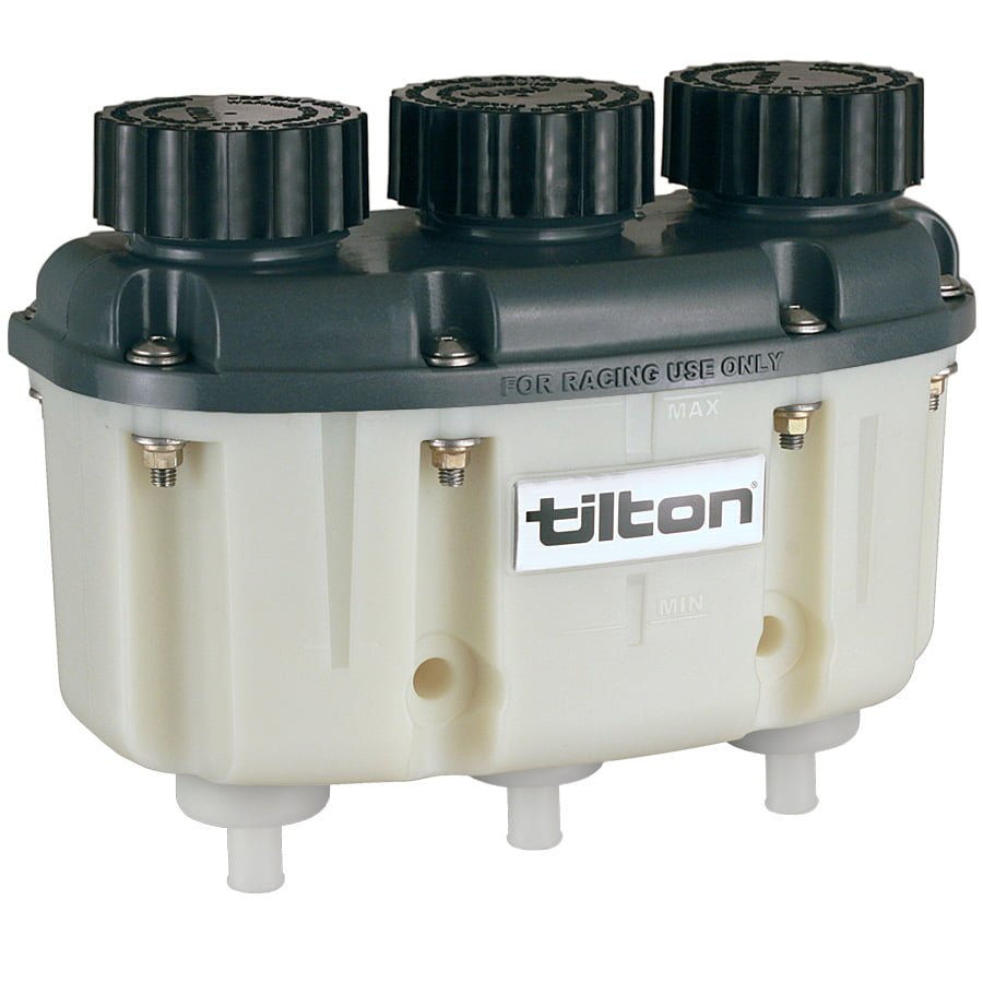 thumbnail image 2 of Tilton Engineering 72-577 3-Chamber Plastic Reservoir -4AN, New 2 of 3
