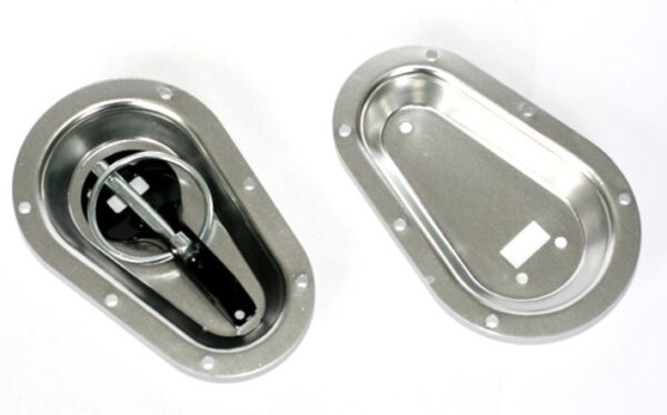 Grayston Recessed Bonnet Pin Plates - Sliver