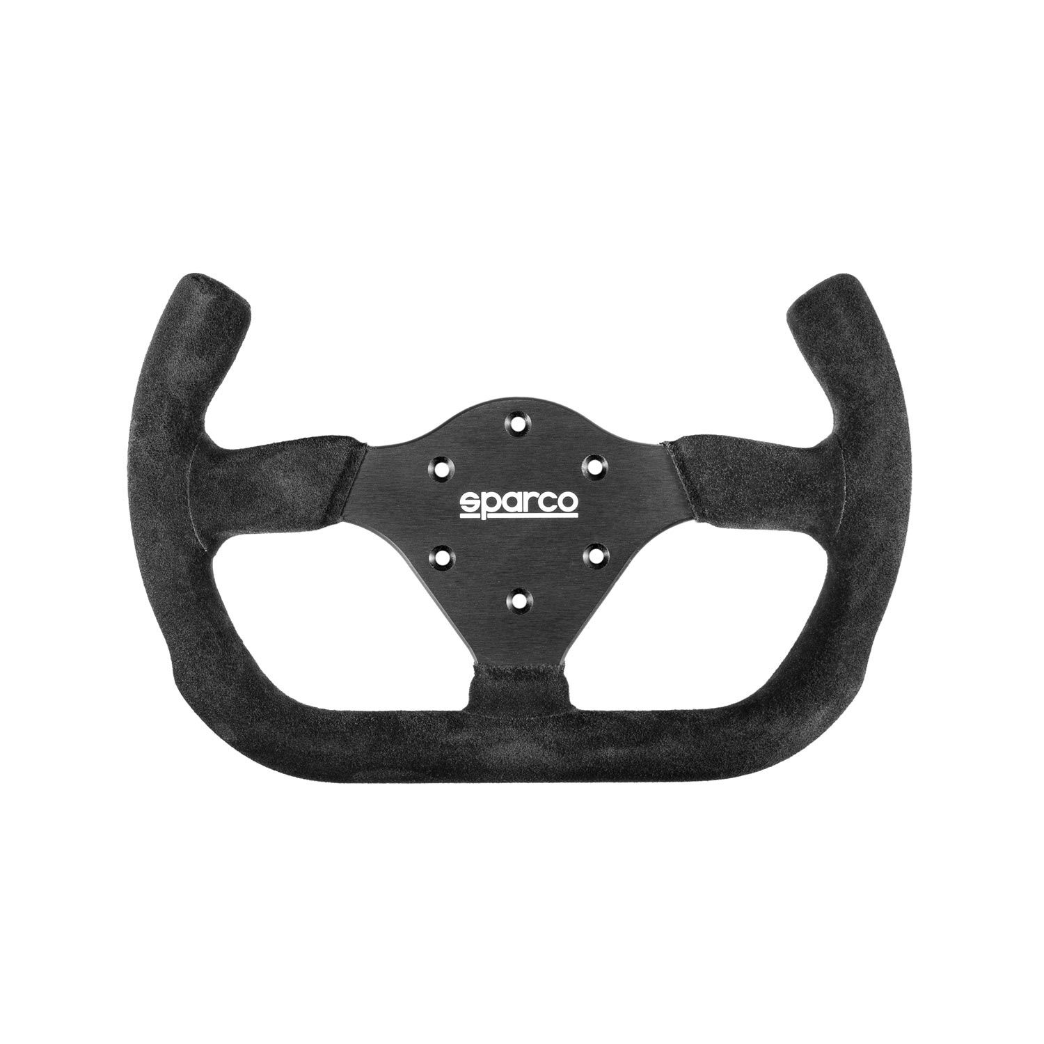 thumbnail image 2 of Sparco P310 Steering Wheel – 310mm, Black Suede, Flat Dish With Thumb Horn Buttons 2 of 3